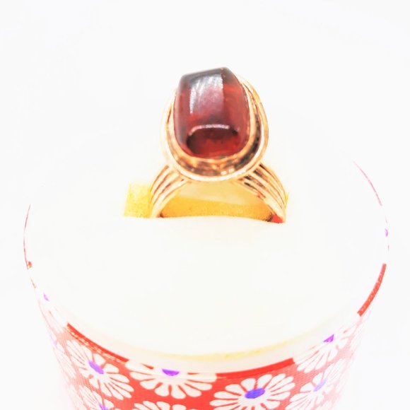 AMBER RING, HANDCRAFTED, GOLD FILLED - Picture 3 of 4